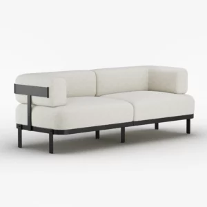 83" Modern 3-Seat upholstery soft velvet Sofa with sleek Metal Legs