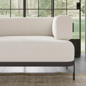 83" Modern 3-Seat upholstery soft velvet Sofa with sleek Metal Legs - Image 4