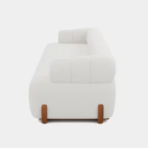 4-Seat Sectional Soft Boucle sofa with Wood Legs - Image 9