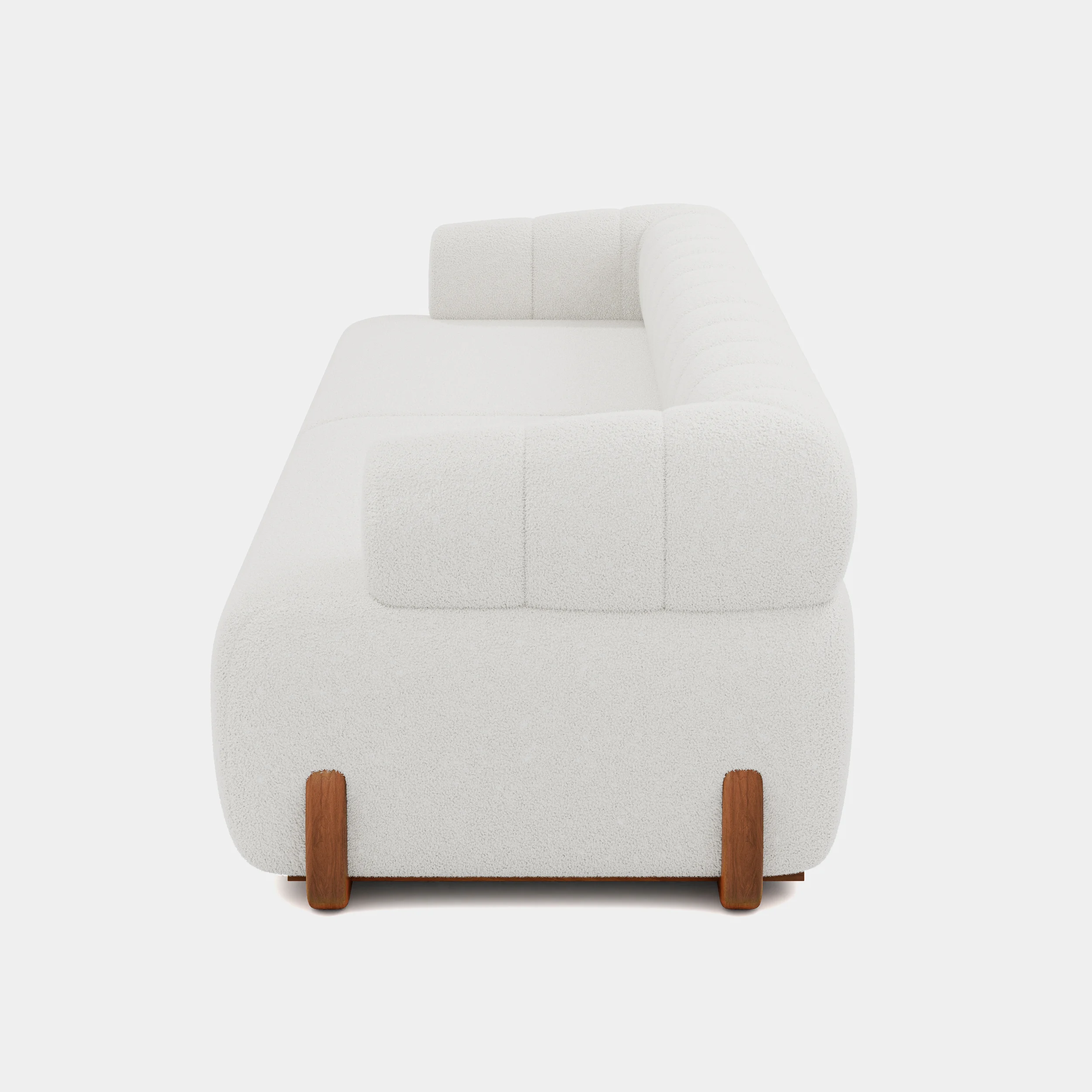 4-Seat Sectional Soft Boucle sofa with Wood Legs - Image 9