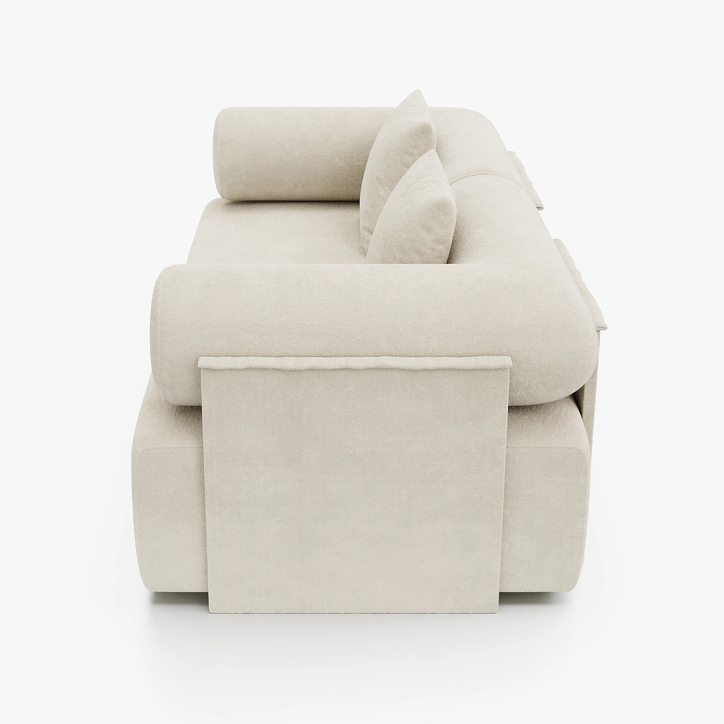 Modern 2-Piece White Chenille Velvet Sofa 74.8" 2-Seater - Image 6