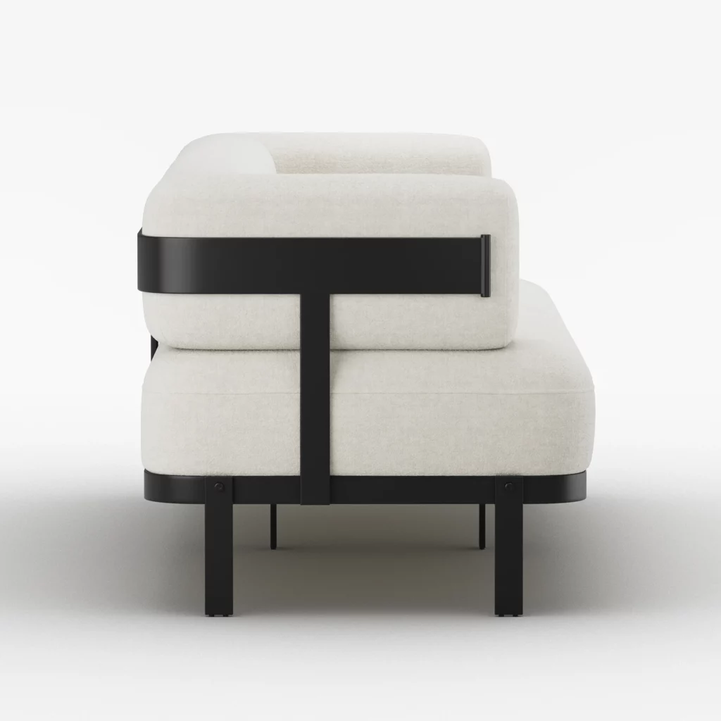 83" Modern 3-Seat upholstery soft velvet Sofa with sleek Metal Legs