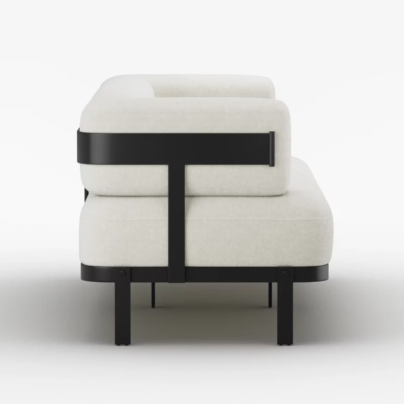 83" Modern 3-Seat upholstery soft velvet Sofa with sleek Metal Legs