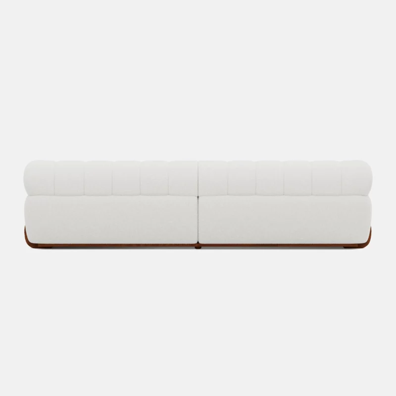 4-Seat Sectional Soft Boucle sofa with Wood Legs