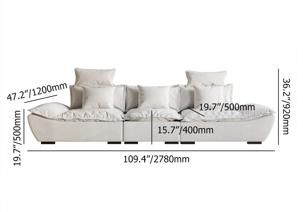 Sailboat look White 3 Seater Deep Leath-Aire Sofa with Adjustable Backrest - Image 6