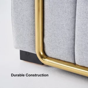 Modern Gray Cotton & Linen Sofa Upholstered 3-Seater for Living Room - Image 8