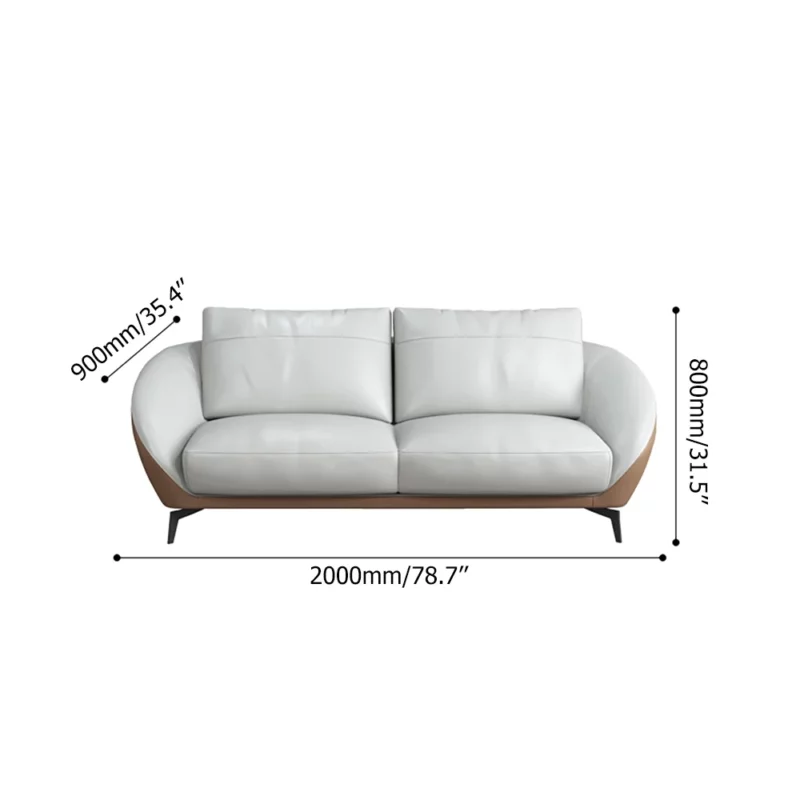 White Leath-Aire Upholstered Sofa 3-Seater with wood frame 79"