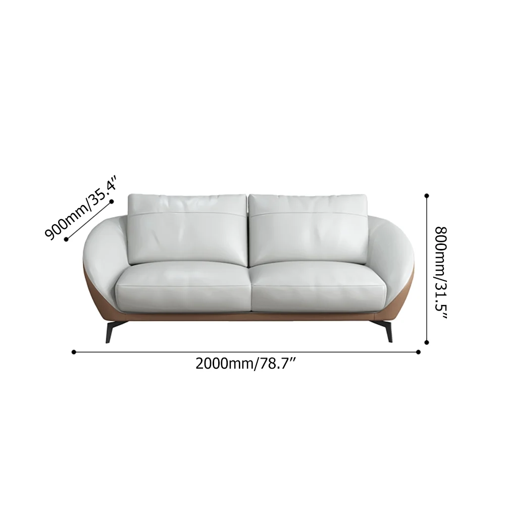 White Leath-Aire Upholstered Sofa 3-Seater with wood frame 79" - Image 4
