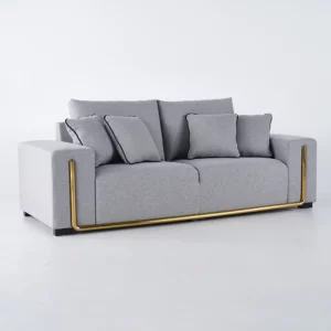 Modern Gray Cotton & Linen Sofa Upholstered 3-Seater for Living Room - Image 6